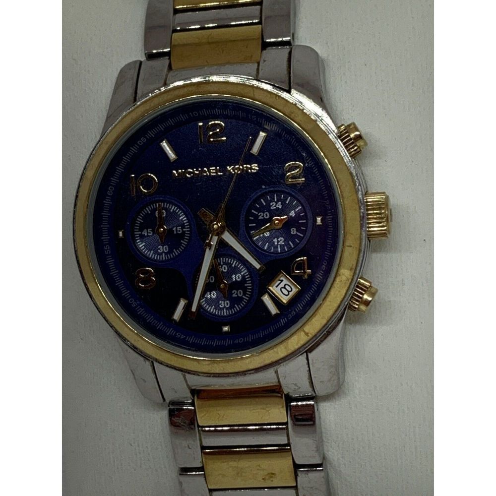 Michael Kors MK5751 Men Stainless Steel Analog Blue Dial Quartz Wrist Watch E297